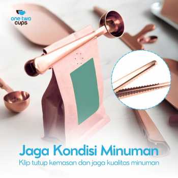 Gambar produk One Two Cups Sendok Takar Kopi Teh Measuring Spoon with Clip - G166