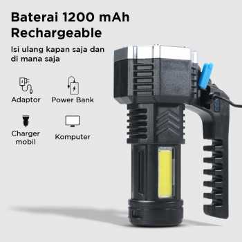 Gambar produk TANJE Senter LED USB Rechargeable Flashlight XPE 7 Head COB Light - T700