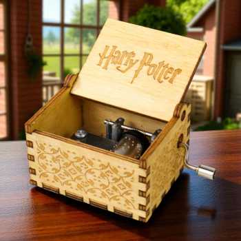 Gambar produk Anpro Kotak Musik Antik Wooden Music Box Engraving Harry Potter - ADQ0194