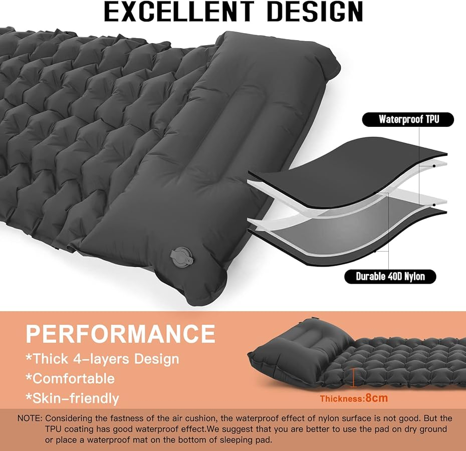Gambar produk LISM Kasur Matras Angin Manual Sleeping Pad Waterproof Single - LS18Z