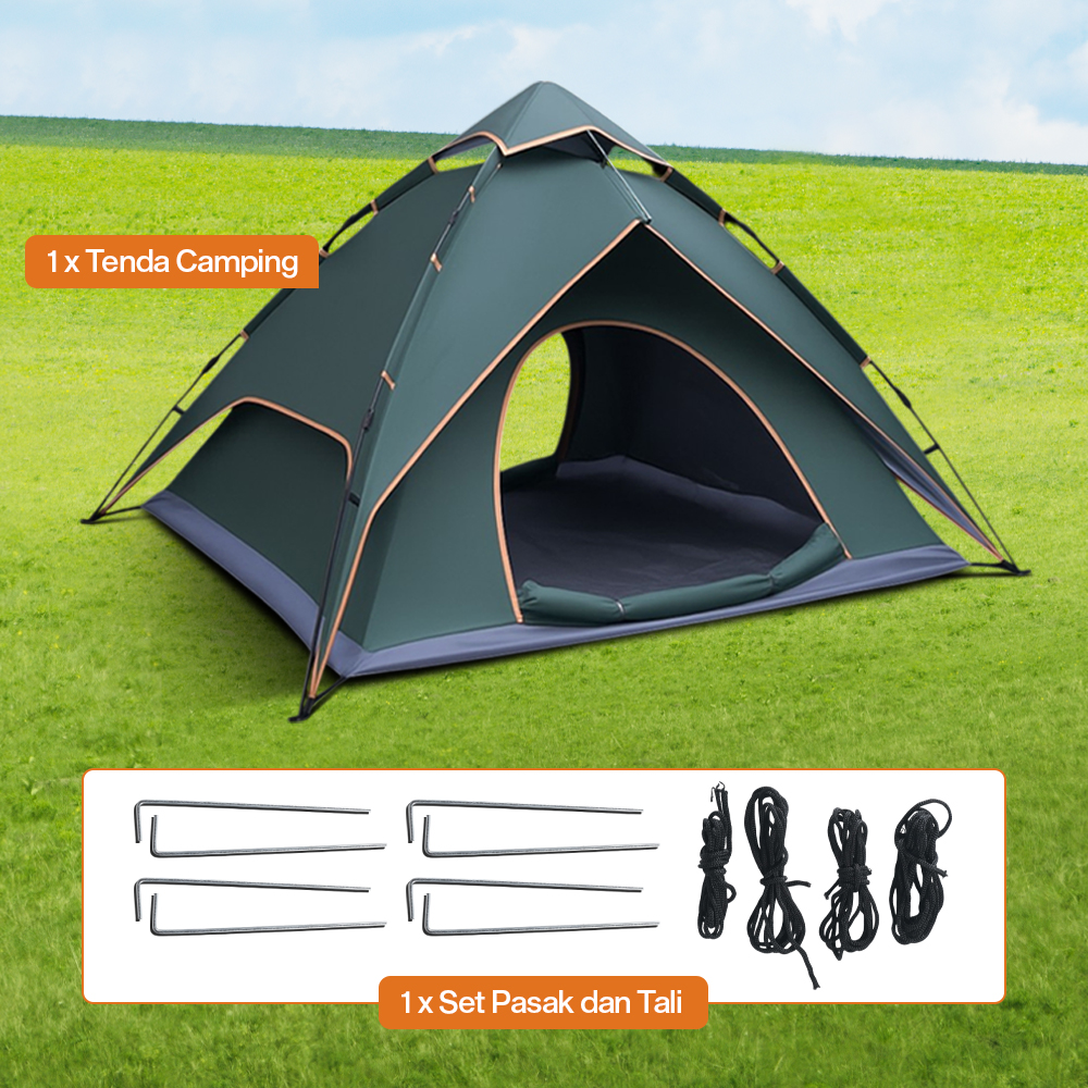 Gambar produk AstaGear Tenda Camping Lipat Otomatis 3-4 Orang Double Layer - ZK50