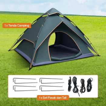 Gambar produk AstaGear Tenda Camping Lipat Otomatis 3-4 Orang Double Layer - ZK50