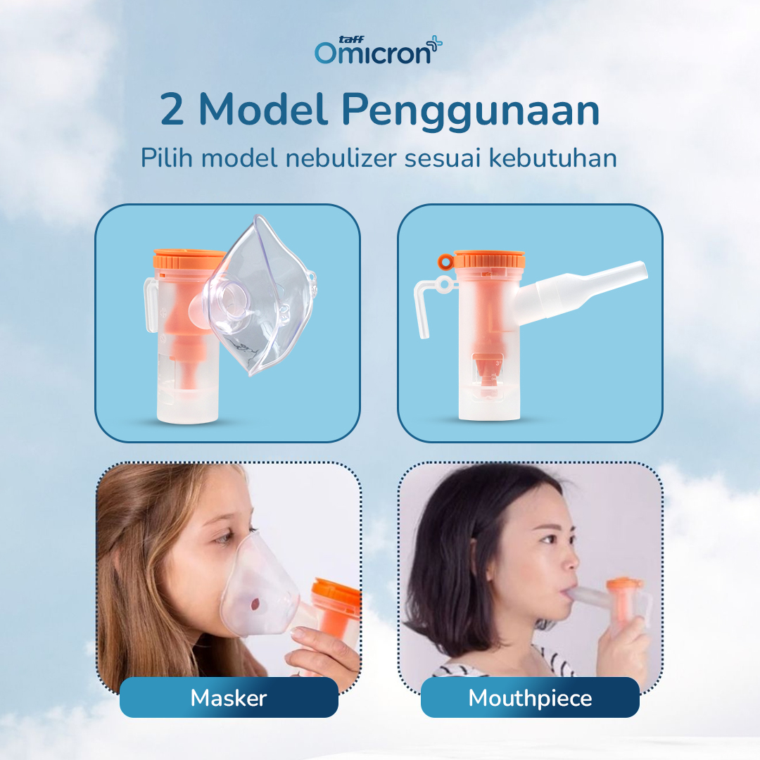 Gambar produk TaffOmicron Alat Terapi Pernapasan Compressor Nebulizer Inhaler - GS-302