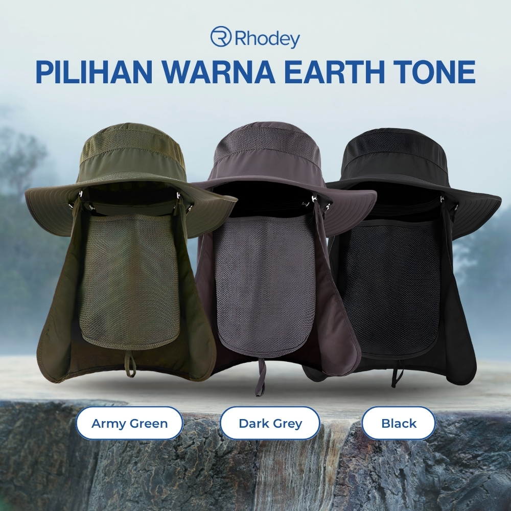 Gambar produk Rhodey Topi Rimba Outdoor Anti UV Waterproof Boonie Hat Polyester - GL001