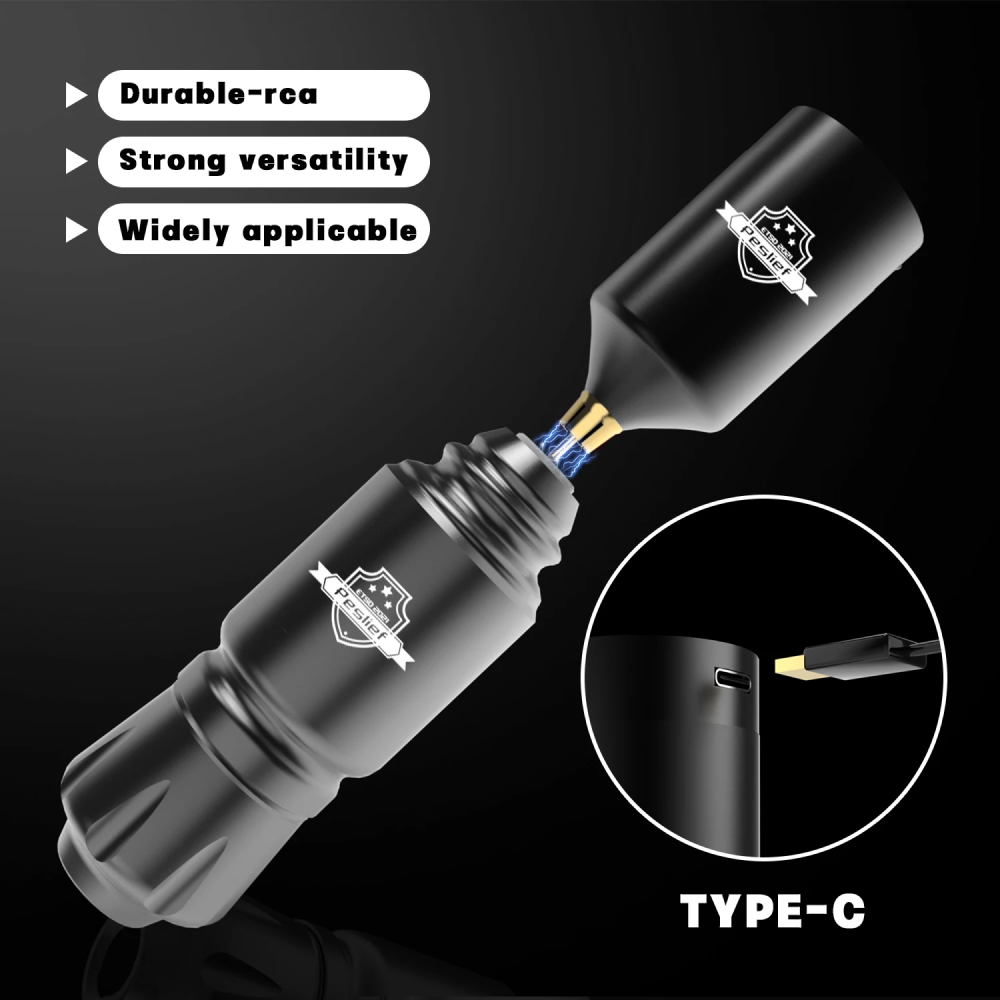 Gambar produk YUILONG Wireless Tattoo Machine Kit Travel 4mm 1300mAh with Cartridge - YL359