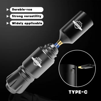 Gambar produk YUILONG Wireless Tattoo Machine Kit Travel 4mm 1300mAh with Cartridge - YL359