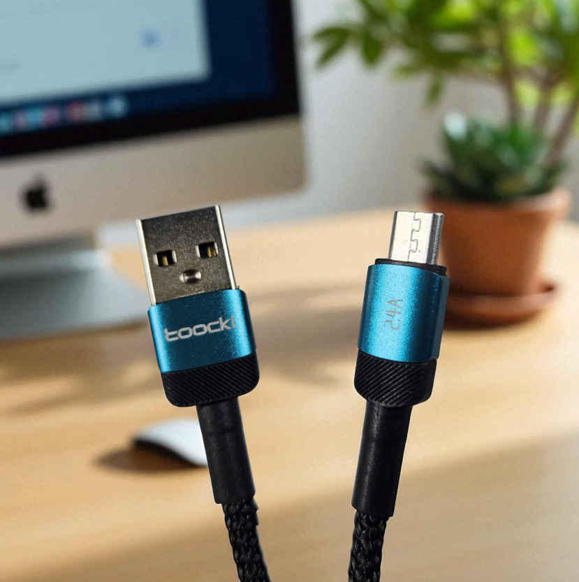 Gambar produk Toocki Kabel Data USB A to Micro USB Fast Charging Braided 2.4A 12W 1M - TXCM-HY