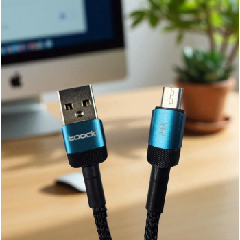 Gambar produk Toocki Kabel Data USB A to Micro USB Fast Charging Braided 2.4A 12W 1M - TXCM-HY