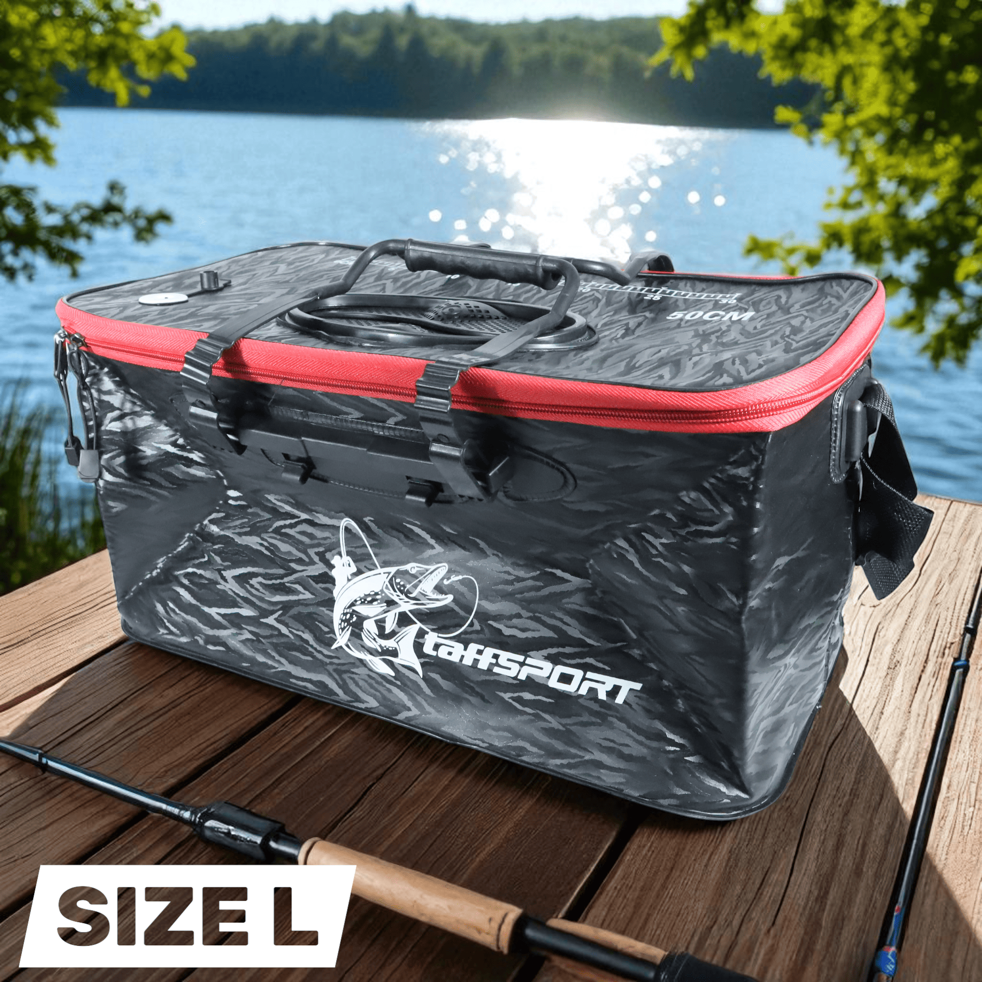 Gambar produk TaffSPORT Tas Perlengkapan Memancing 3D Foldable Fishing Bucket EVA L - INU122