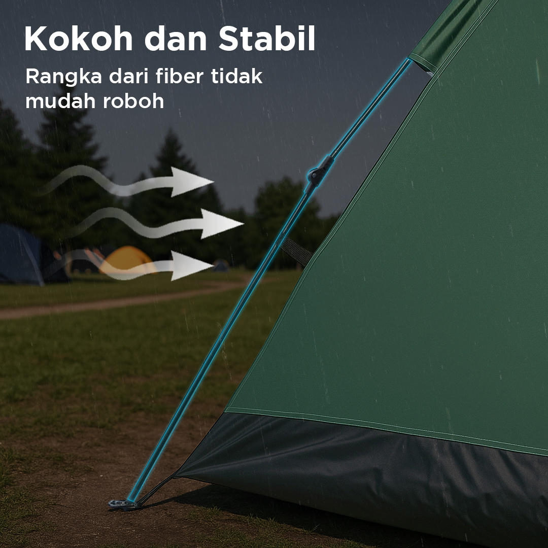 Gambar produk AstaGear Tenda Camping Lipat Otomatis 3-4 Orang Single Layer - SH-014