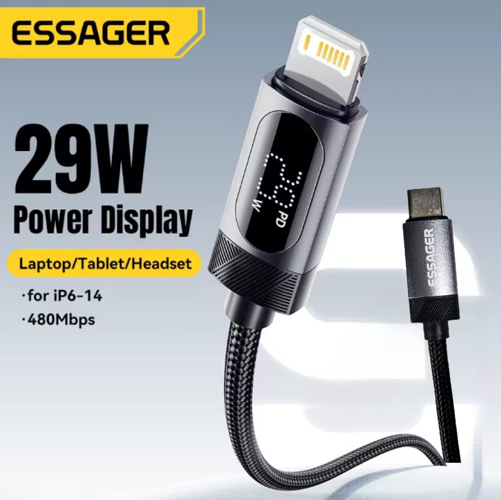 Gambar produk ESSAGER MacLe Kabel Data USB Type C to Lightning Fast Charging 29W 1M - ES-X64