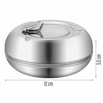 Gambar produk GANG BA Asbak Rokok Cigarette Ashtray Stainless Steel with Lid - A7HH