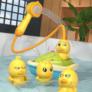 BAKA Mainan Mandi Anak Cute Duck Bathtub Boat Toy Water Spray Toddlers - INU132