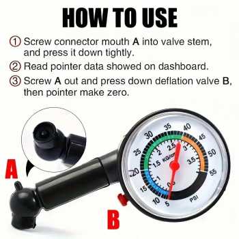 Gambar produk KAWISH Alat Ukur Tekanan Ban Mobil Motor Manometer Analog Tire Gauge - KWS130