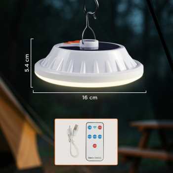 Gambar produk Pocketman Lampu LED Camping Waterproof Solar Emergency Cool White - HS-V62