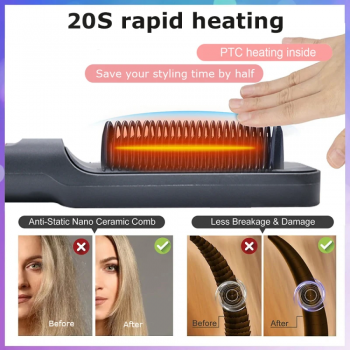 Gambar produk DUTRIEUX Sisir Catok Pelurus Rambut Hair Straightener Brush 35W - ZF-888