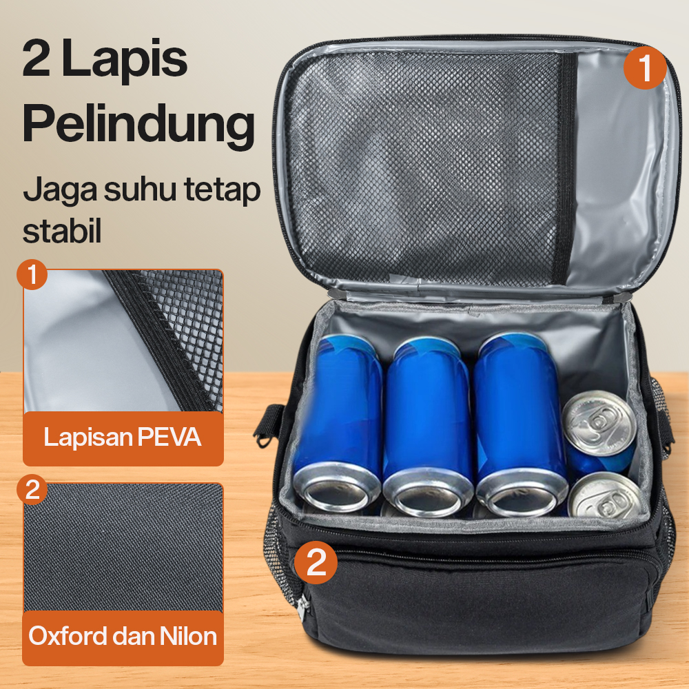 Gambar produk WILLSTAR Tas Piknik Hot and Cold Insulated Lunch Bag Leakproof 10L - WS25