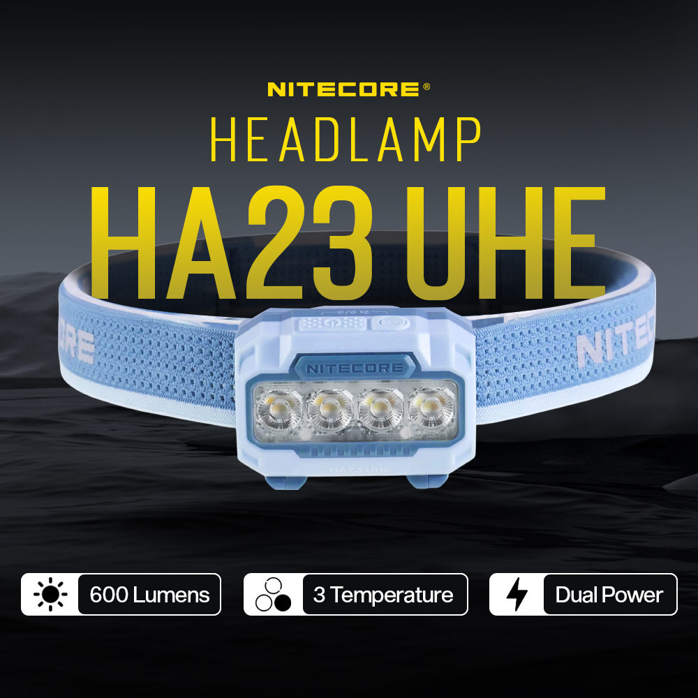Gambar produk NITECORE Senter Kepala Headlamp LED MCT UHE 3in1 Color IP68 600 Lumens - HA23 UHE