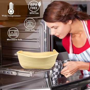 RAINDE Wadah Adonan Roti Oval Banneton Basket Silicone Proofing Dough - RD-24