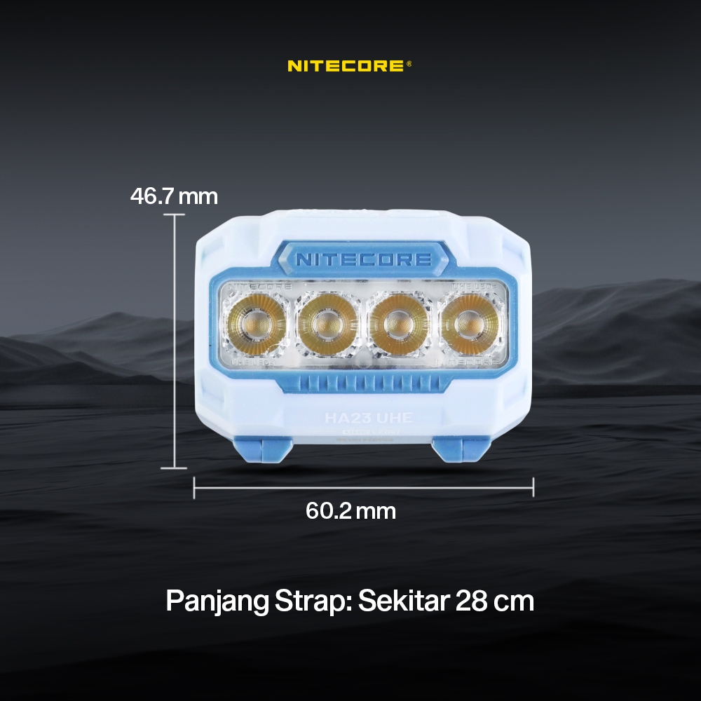 Gambar produk NITECORE Senter Kepala Headlamp LED MCT UHE 3in1 Color IP68 600 Lumens - HA23 UHE