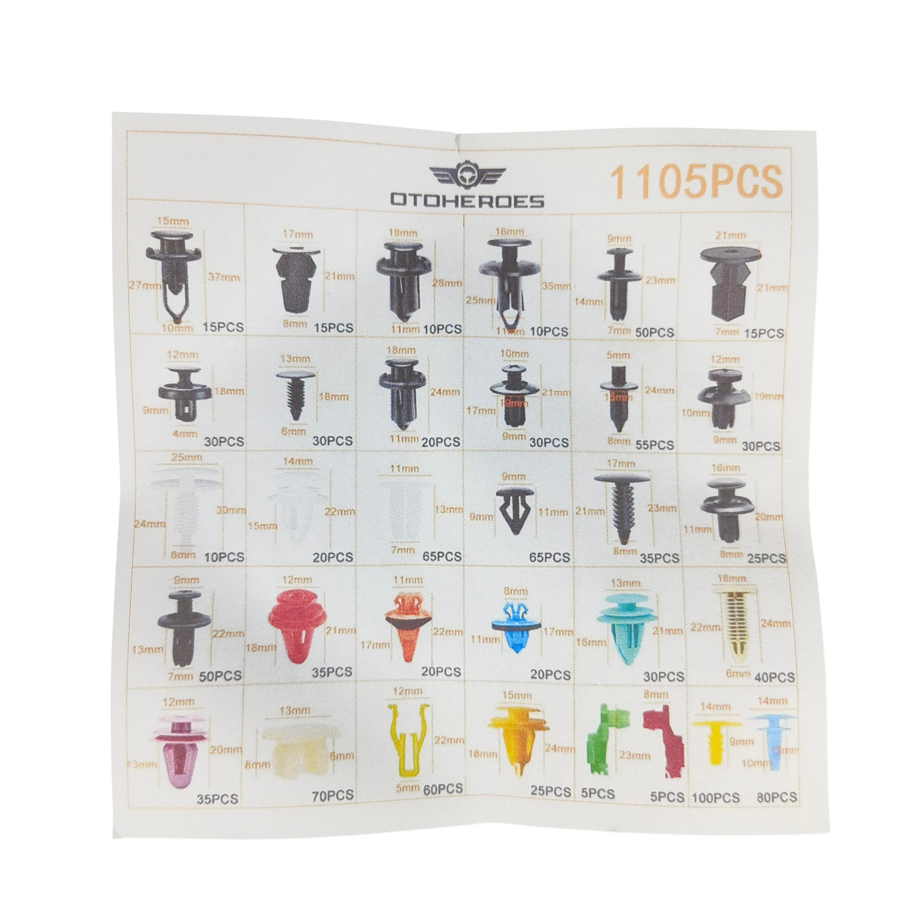Gambar produk OTOHEROES Kancing Klip Mobil Baut Rivet Trim Retainer Clip 1105 PCS - YH11