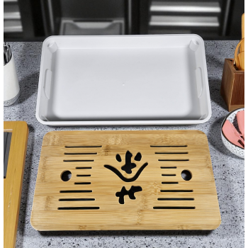 Gambar produk NLSLASI Tatakan Teh China Chinese Wooden Tea Tray - NL29