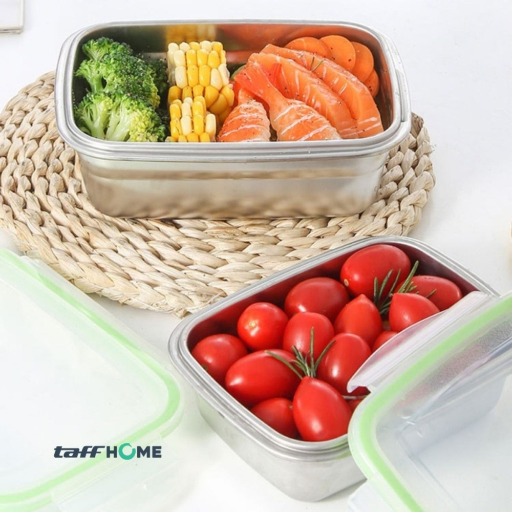 Gambar produk TaffHOME Kotak Makan Anti Tumpah Reguler Lunch Box Stainless Steel 304 550ml - Slyz52