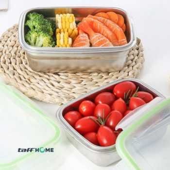 Gambar produk TaffHOME Kotak Makan Anti Tumpah Reguler Lunch Box Stainless Steel 304 550ml - Slyz52