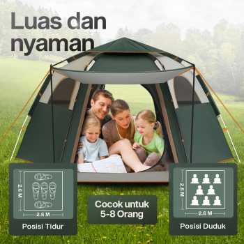 Gambar produk AstaGear Tenda Camping Lipat Otomatis 5-8 Orang Double Layer Rainproof - SH-015