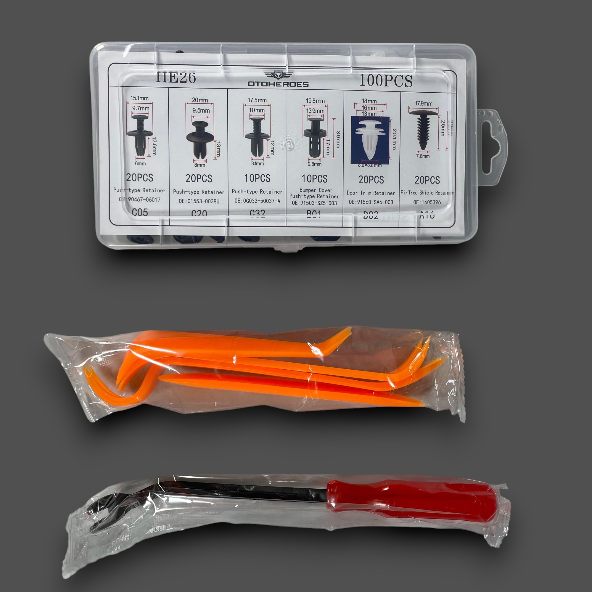 Gambar produk OTOHEROES Klip Kancing Mobil Baut Rivet Plier Clip Trim Panel 105 PCS - HE26