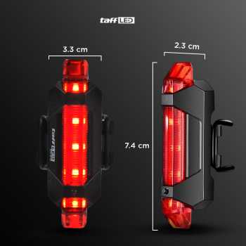 Gambar produk TaffLED Lampu Belakang Sepeda LED USB Rechargeable 250mAh 15 Lumens - DC-918