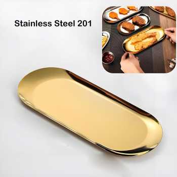 ATH Nampan Stainless Steel 201 Elliptical Disc Flat Bottomed 29.7x12cm - A-30
