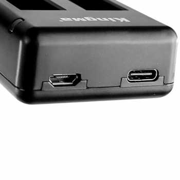 Gambar produk KingMa Charger Baterai Micro USB Type C 2 Slot for GoPro Hero 5 - BM042