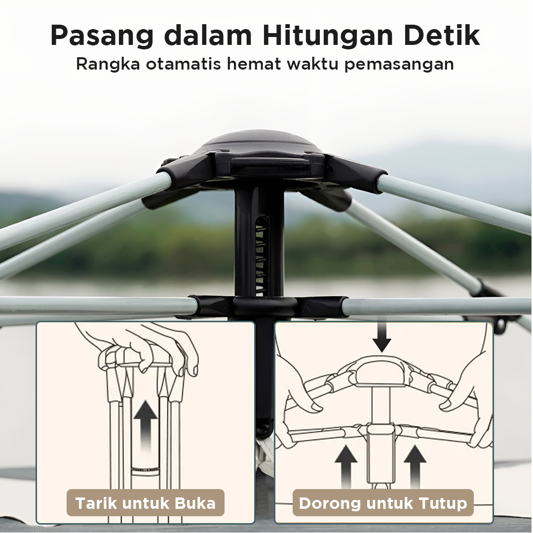 Gambar produk XTZ Tenda Camping Lipat Otomatis 2-3 Orang Double Layer Waterproof - X232