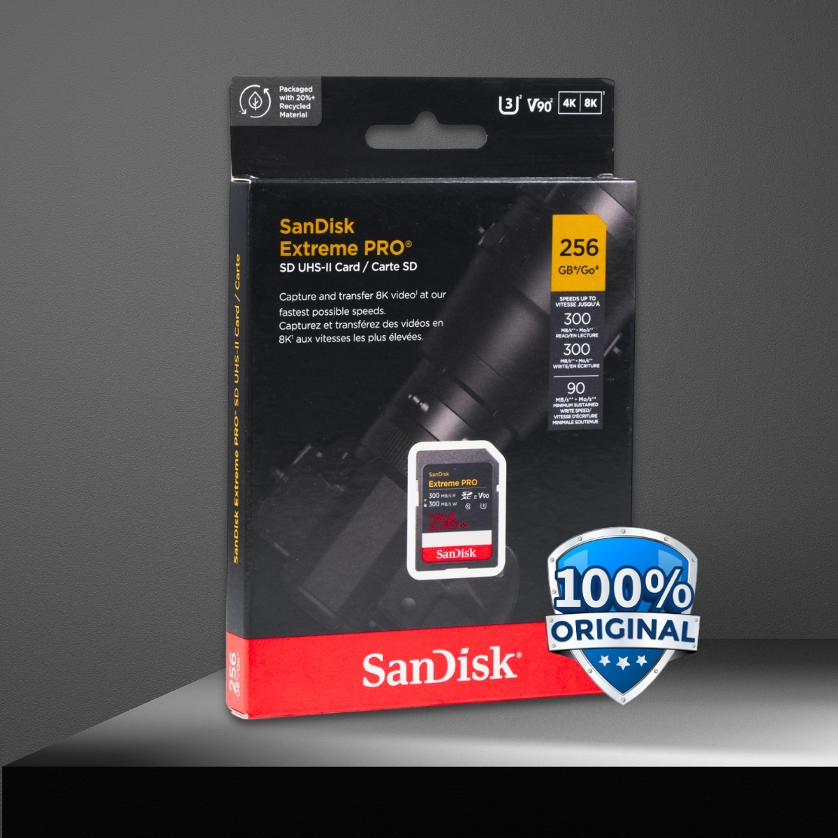 Gambar produk SanDisk Extreme Pro SDXC UHS-II Card U3 Class 10 300MB/s 256GB - SDSDXDM
