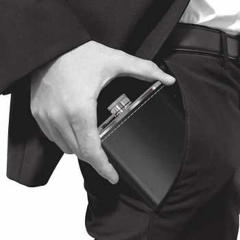 Gambar produk BENJF Botol Hip Flask Wine Whiskey Stainless Steel 304 Plastic Cap 6oz - B-86