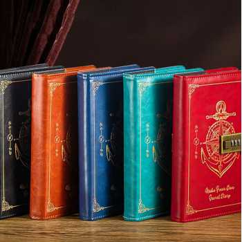 Gambar produk Pirates Buku Jurnal Leather Vintage B6 200 Halaman Grid with Lock - INU148