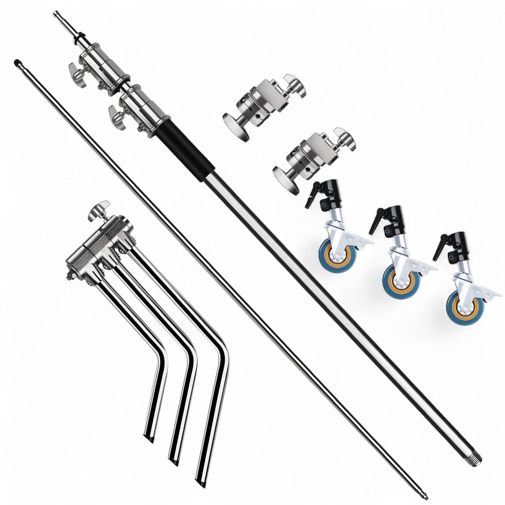 Gambar produk SHBACK Light Stand Tripod Studio Foldable 3.3M with Extension Arm - SB574
