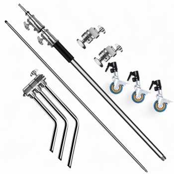 Gambar produk SHBACK Light Stand Tripod Studio Foldable 3.3M with Extension Arm - SB574