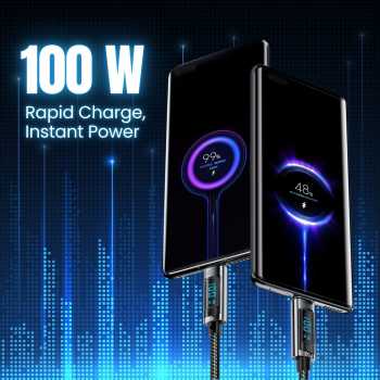Gambar produk ESSAGER Kabel Data Type C to Type C Multifungsi LED Display 100W 1M - ES-X47