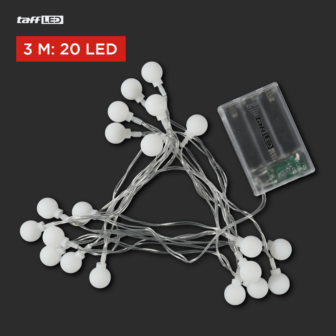 Gambar produk TaffLED Lampu Hias Gantung String Lights Model Bohlam Mini Waterproof 3M - ZYD0931