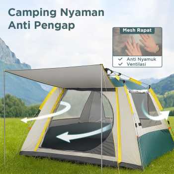 Gambar produk HOUKAI Tenda Camping Lipat Otomatis 3-4 Orang Waterproof - YZTP
