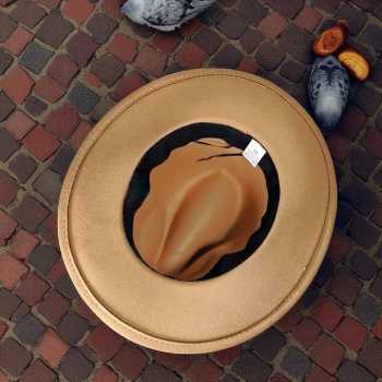 Gambar produk JIANGXIHUITIAN Topi Fedora Panama Laken Hat Jazz Classic Vintage - FS-219