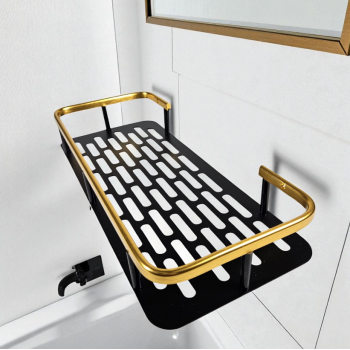 Gambar produk TaffHOME Rak Gantung Kamar Mandi Organizer Rack Aluminium 2 PCS - SHR241