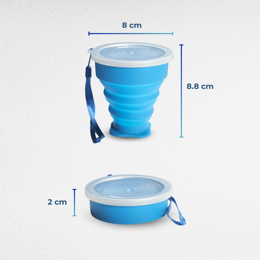 Gambar produk Gelas Lipat Silikon Foldable Cup with Strap 200ml - GYBL559