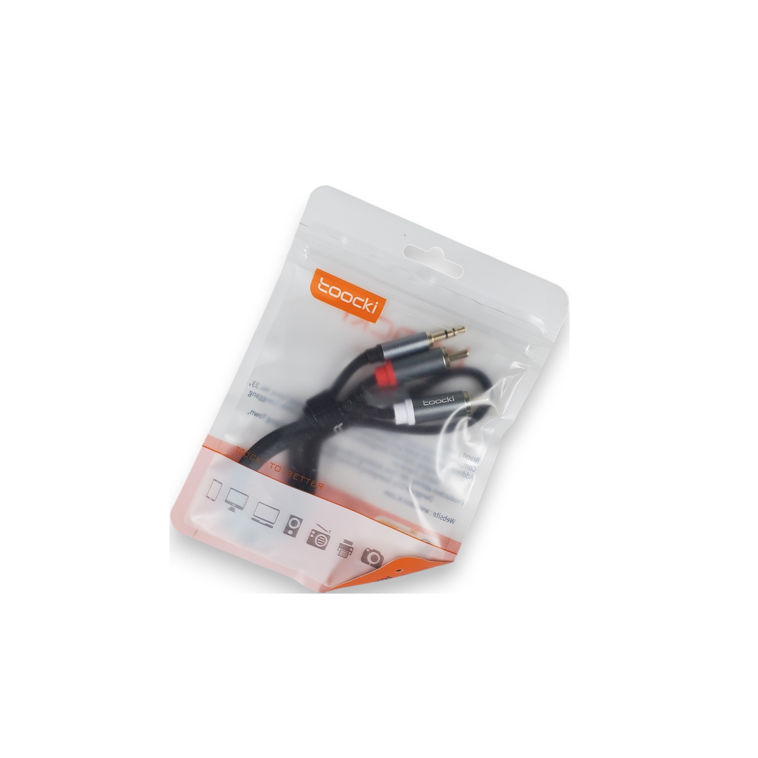 Gambar produk Toocki Kabel Audio Jack 3.5mm to Dual RCA Splitter Stereo Noise Free 50cm - TYPX4-MD