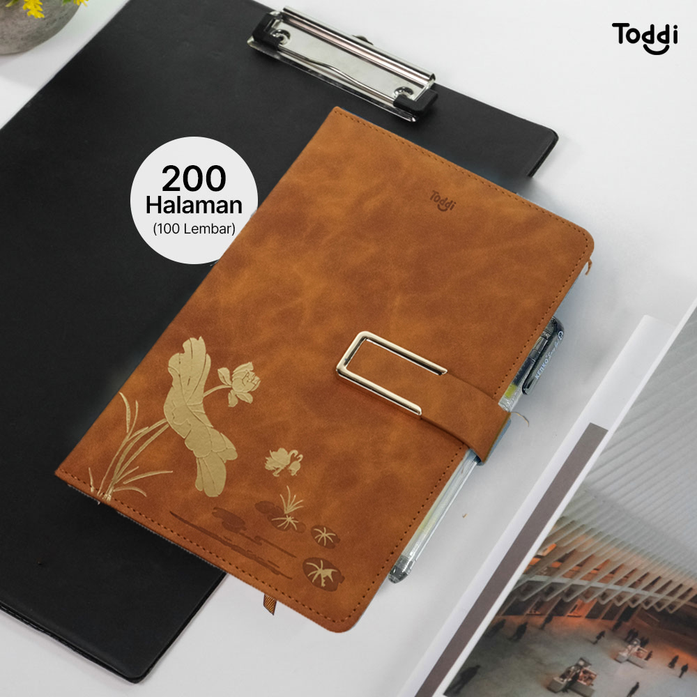 Gambar produk Toddi Buku Jurnal Leather Notebook Diary A5 80GSM 200 Halaman - TD663