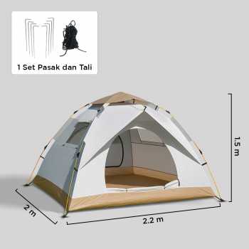 Gambar produk XTZ Tenda Camping Lipat Otomatis 2-3 Orang Double Layer Waterproof - X232