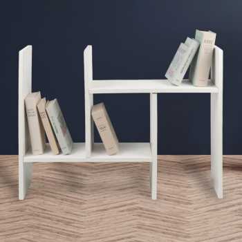 Veneer Rak Buku Rakit DIY Table Bookshelf Organizer Kayu 50x17x34.5cm - ZW404