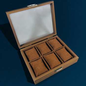 Gambar produk WBOX Kotak Jam Tangan Storage Organizer Wooden Elegant Watch Box 6 Slot - SKW148/SKW147